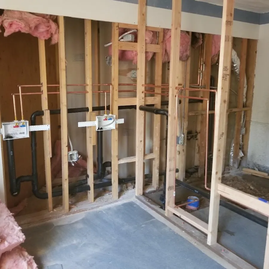 Copper pipe rough-in and plumbing installation in Floral Park